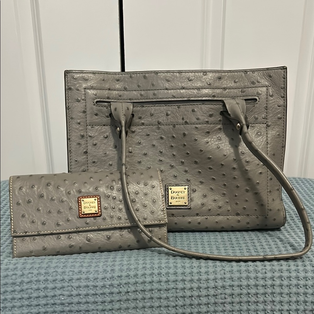 Dooney & Bourke Gray Shoulder Bag and Wallet